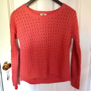 Coral Crochet Sweater | Old Navy | XS